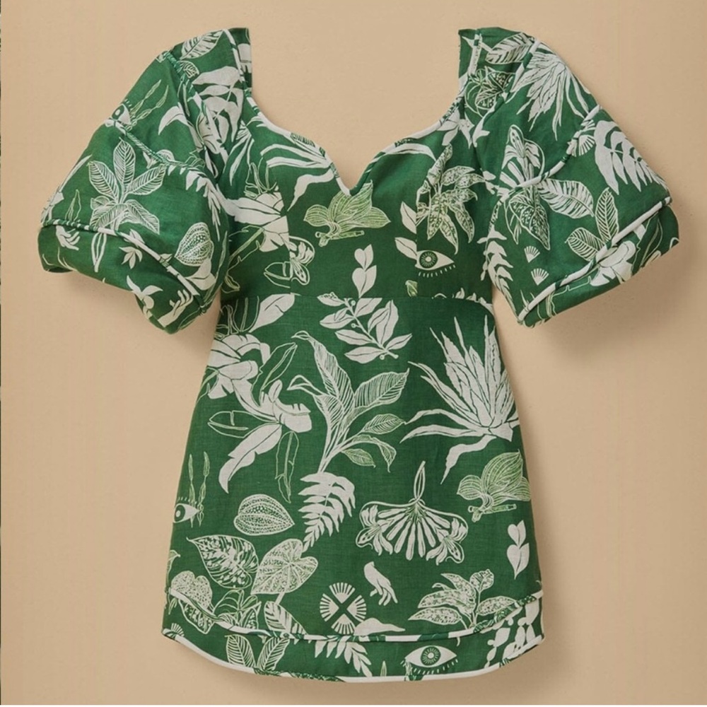 FARM Rio Forest Soul Green Mini-Dress